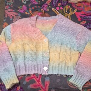 SHEIN Multicolor Cable Knit Cardigan